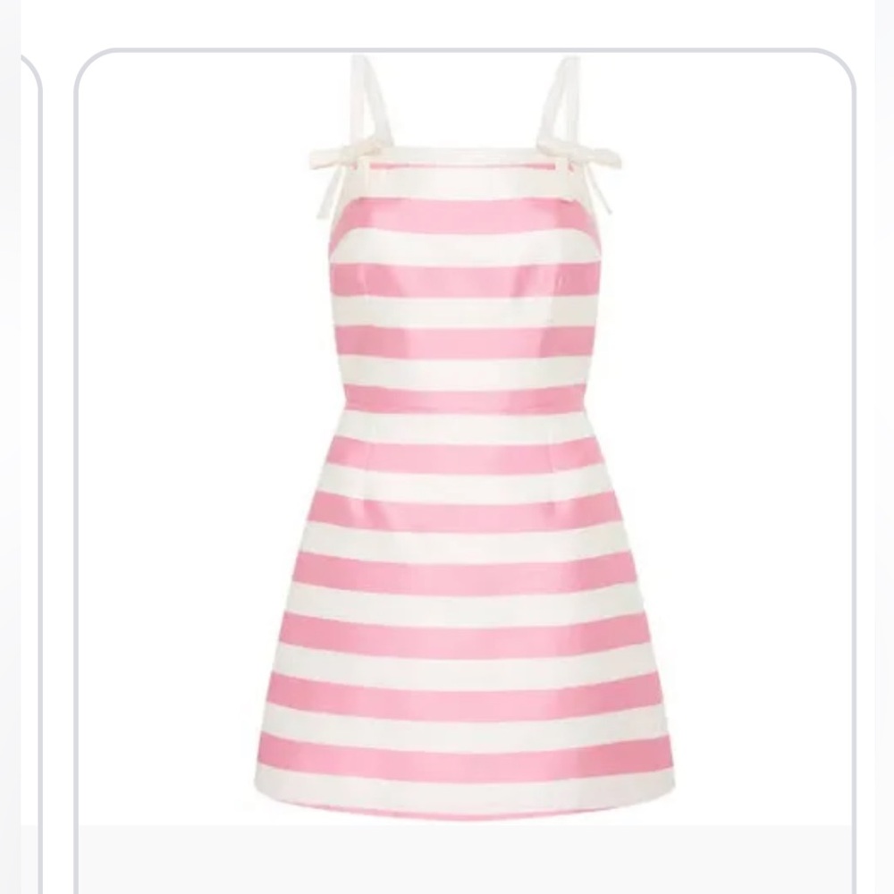 Rebecca Vallance pink and white mini dress, great for baby shower